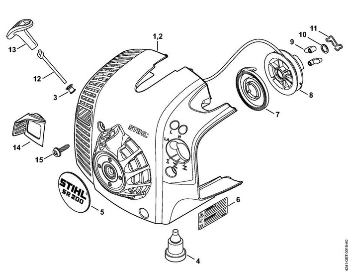 STIHL 4282-791-5902 Anschlagpuffer positie 4 technische tekening