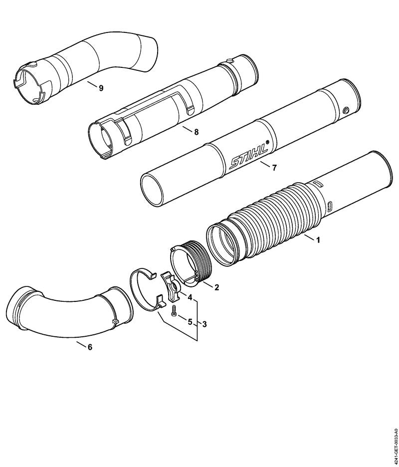 STIHL 4241-708-3402 Rohr positie 8 technische tekening