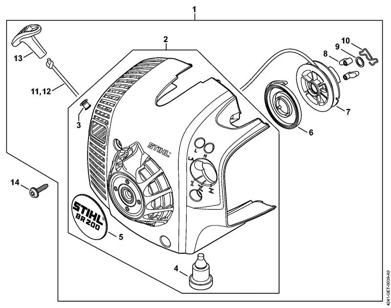 STIHL 4241-195-0400 Seilrolle positie 7 technische tekening