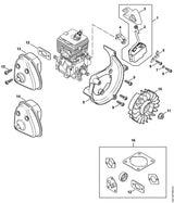 STIHL 4241-140-0601 Schalldämpfer positie 14 technische tekening