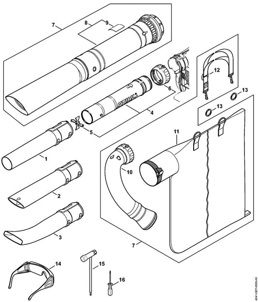 STIHL 0000-967-7232 Warnhinweis Piktogramm BG positie 9 technische tekening