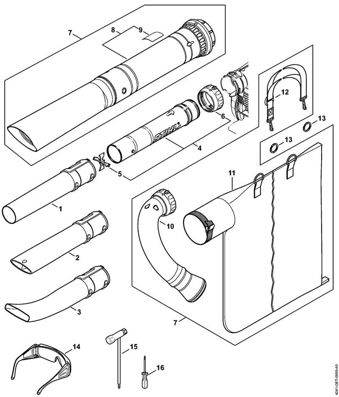 STIHL 0000-967-7232 Warnhinweis Piktogramm BG positie 9 technische tekening