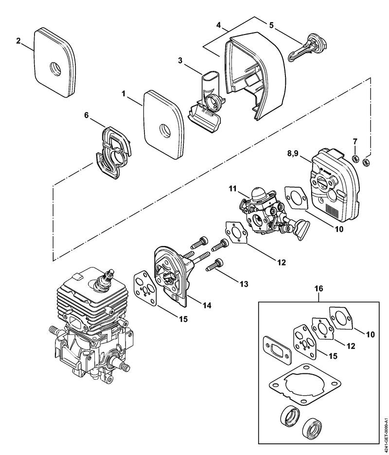 STIHL 4241-120-0624 Vergaser 4241/24 positie 11 technische tekening
