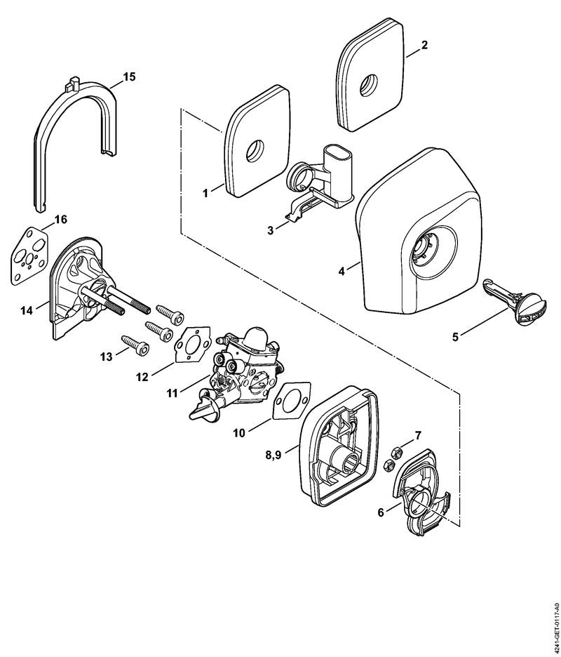 STIHL 4241-129-0100 Isolierdichtung positie 15 technische tekening