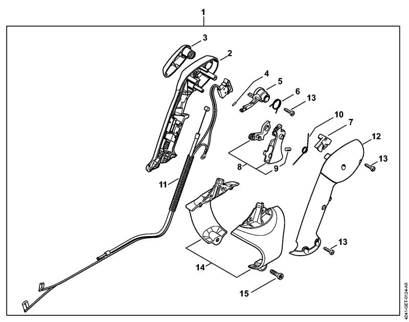STIHL 4282-791-0811 Griffhälfte außen positie 12 technische tekening