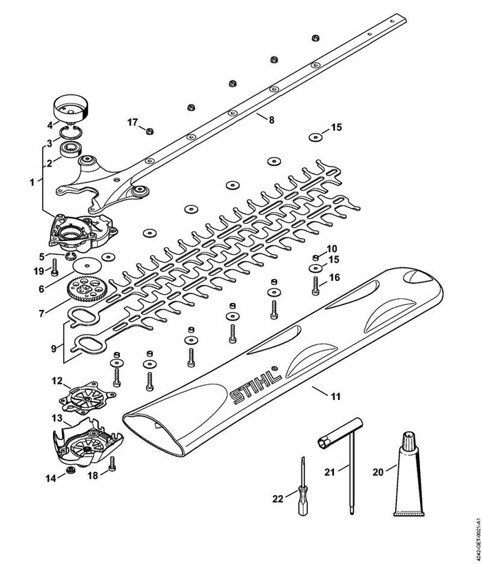 STIHL 4242-640-4600 Führung 450 mm / 18" positie 8 technische tekening