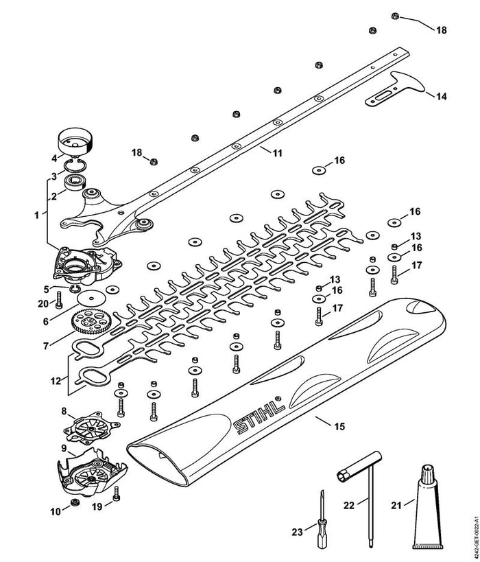 STIHL 4242-640-4601 Führung 550 mm / 22" positie 11 technische tekening