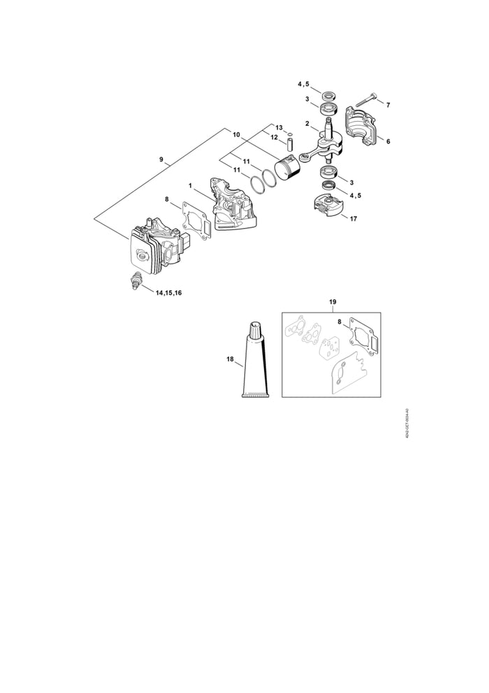 STIHL 9639-003-1206 WDR DIN3760-AS12x22x4,5 positie 5 technische tekening