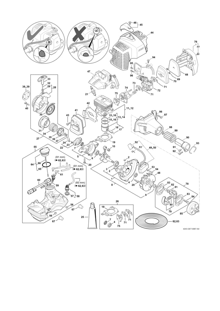 STIHL 4149-020-2904 Kurbelgehäusehälfte positie 5 technische tekening