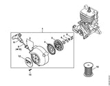 STIHL 4244-190-0305 Starterdeckel mit Anwerfvorrichtung positie 1 technische tekening