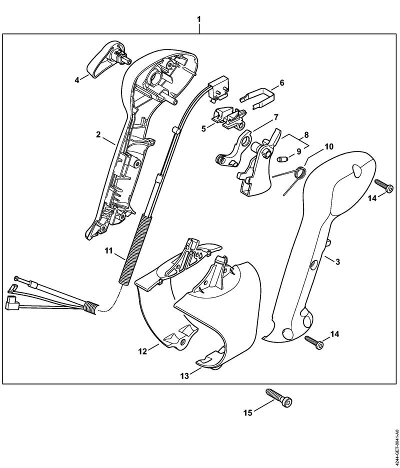 STIHL 4244-180-1111 Gaszug positie 11 technische tekening
