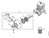 STIHL 4244-967-1502 Typenschild BR 430 positie 13 technische tekening