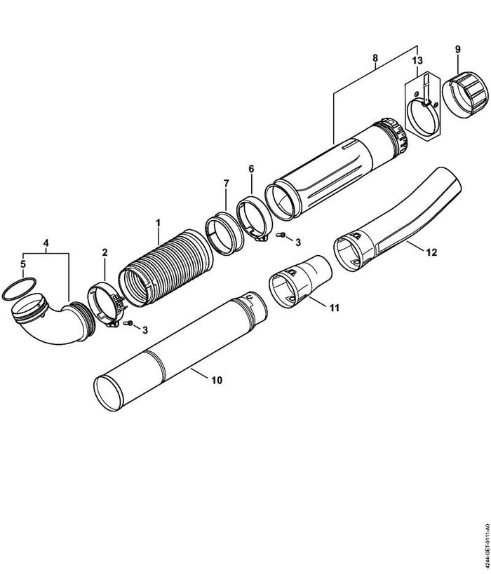 STIHL 9645-945-8821 RDR A 104,37x3,53-NBR70 positie 5 technische tekening
