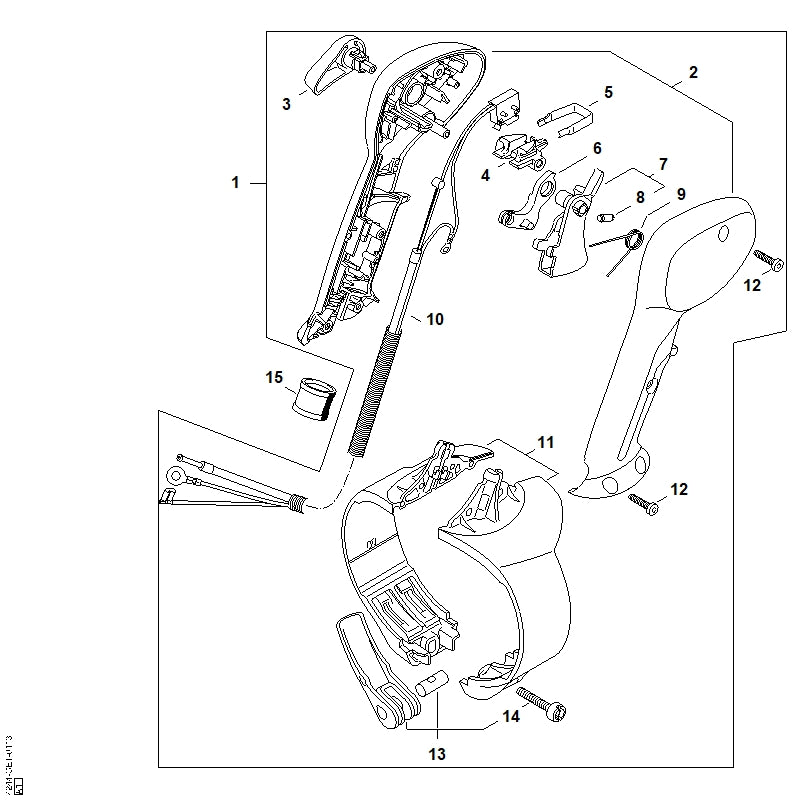 STIHL 4244-180-1105 Gaszug positie 10 technische tekening
