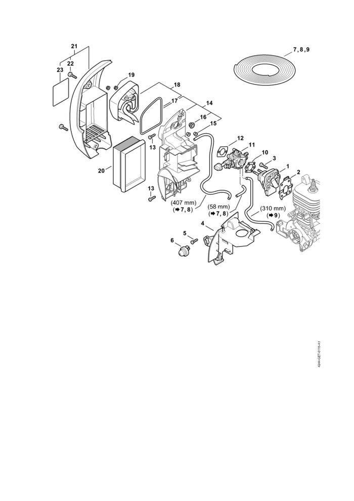 STIHL 4223-141-0300 Luftfilter positie 20 technische tekening