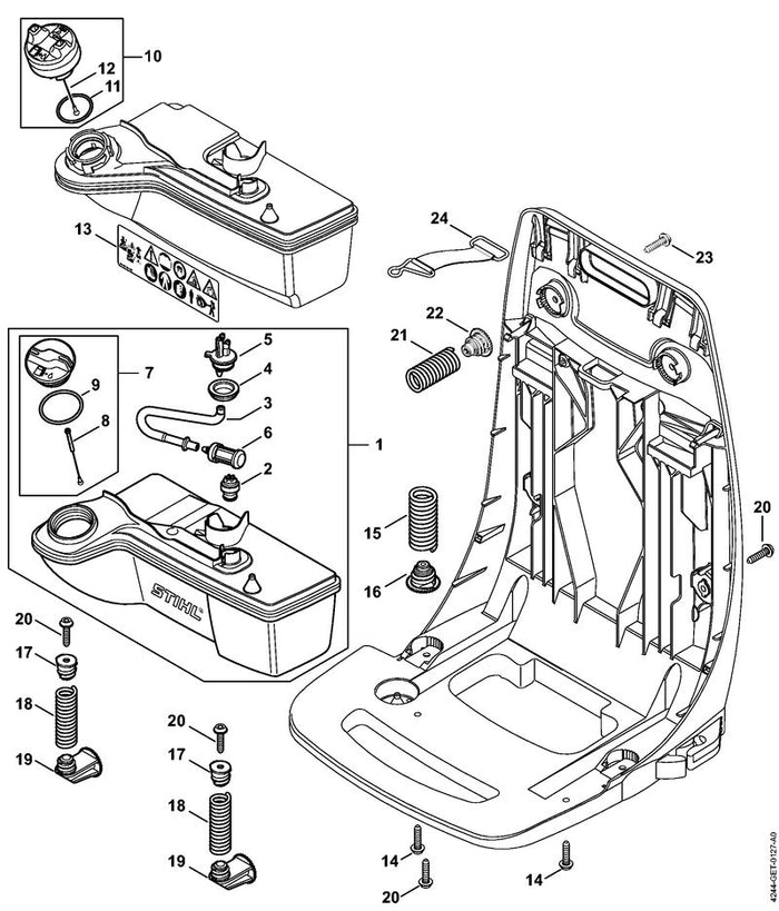 STIHL 4244-790-4200 Spannband positie 24 technische tekening