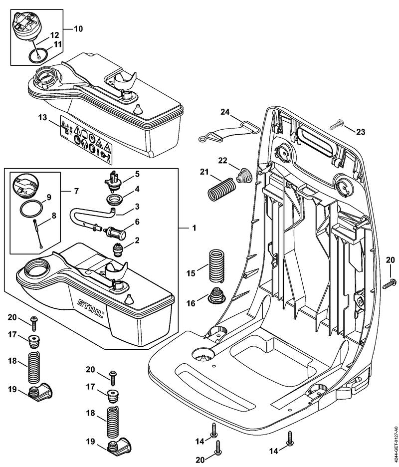STIHL 4244-791-3103 Feder positie 21 technische tekening