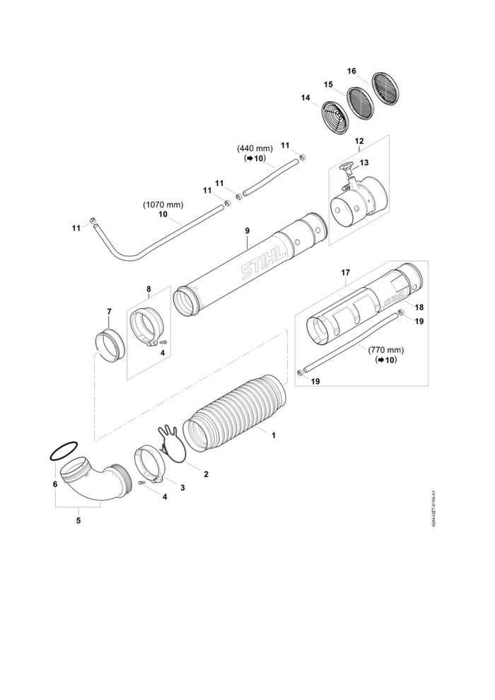 STIHL 4244-770-0201 Dosierstück positie 13 technische tekening