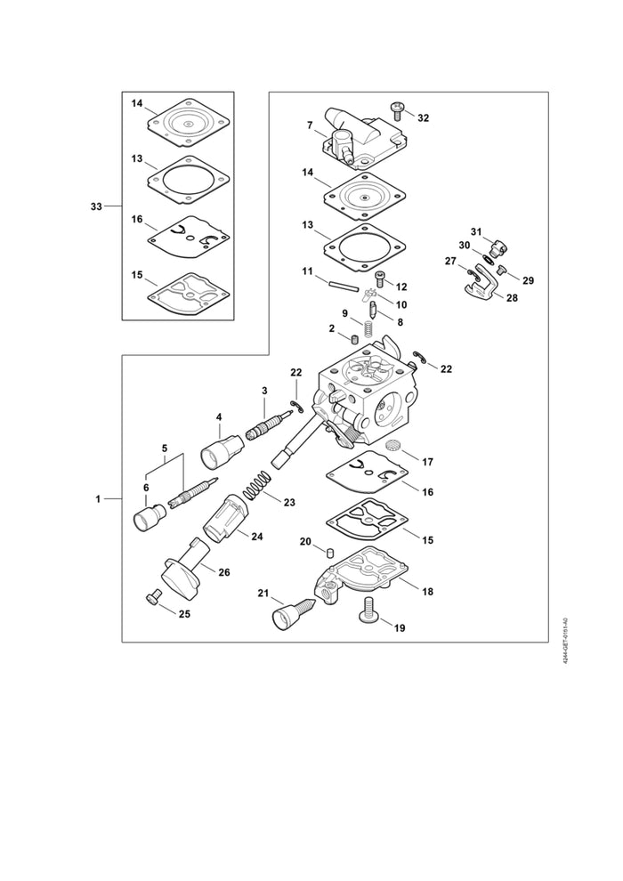 STIHL Z000003K035 Satz Dichtungen und Membranen positie 33 technische tekening