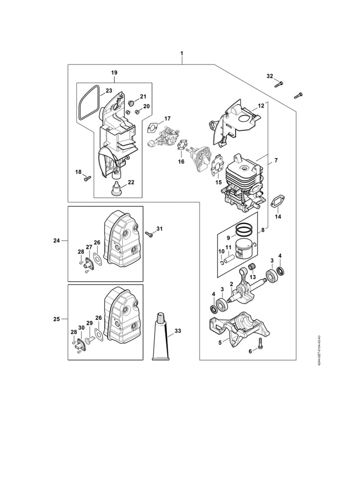 STIHL 1125-034-3001 Verdichtungsring Ø 48x1,2 mm positie 9 technische tekening