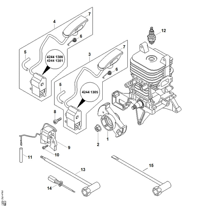 STIHL 1138-442-0404 Isolierschlauch 33,5 mm positie 11 technische tekening