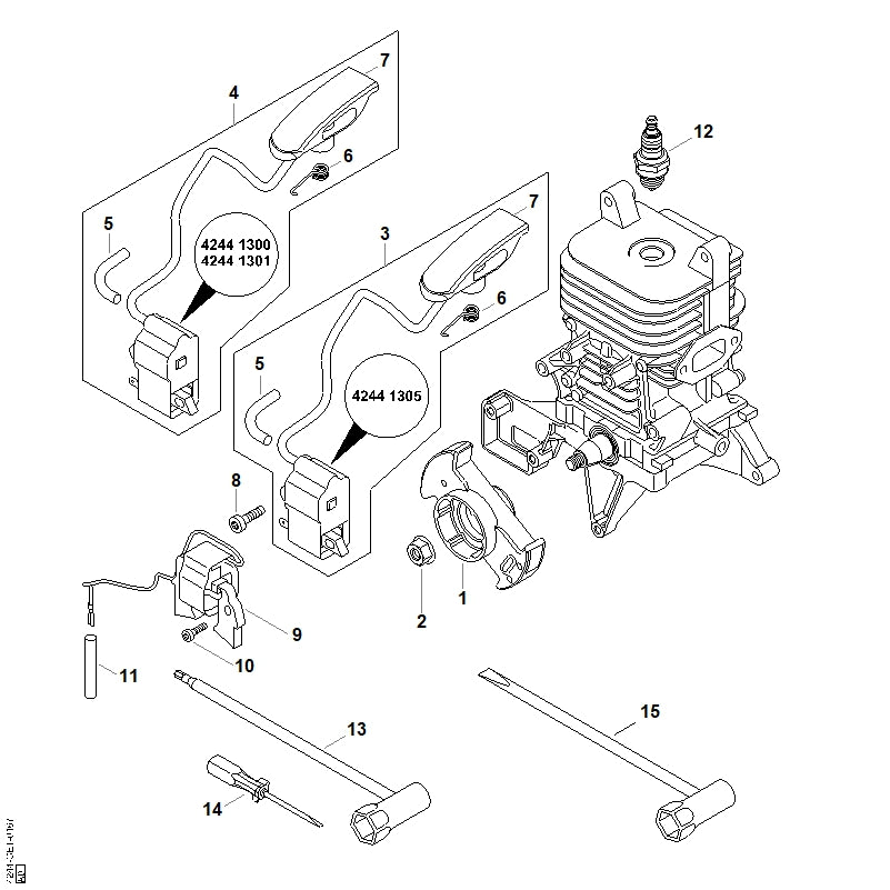 STIHL 4282-400-1200 Schwungrad positie 1 technische tekening