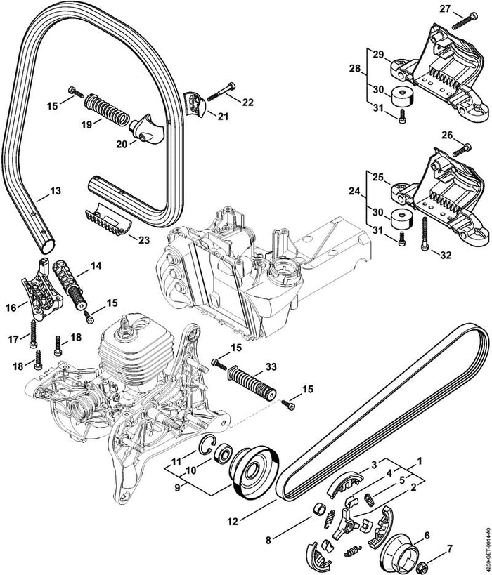 STIHL 1125-162-3202 Mitnehmer positie 2 technische tekening