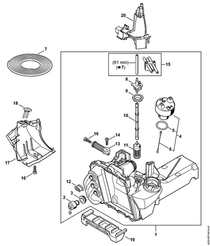 STIHL 9645-948-2471 RDR A 23x3-NBR45 positie 5 technische tekening