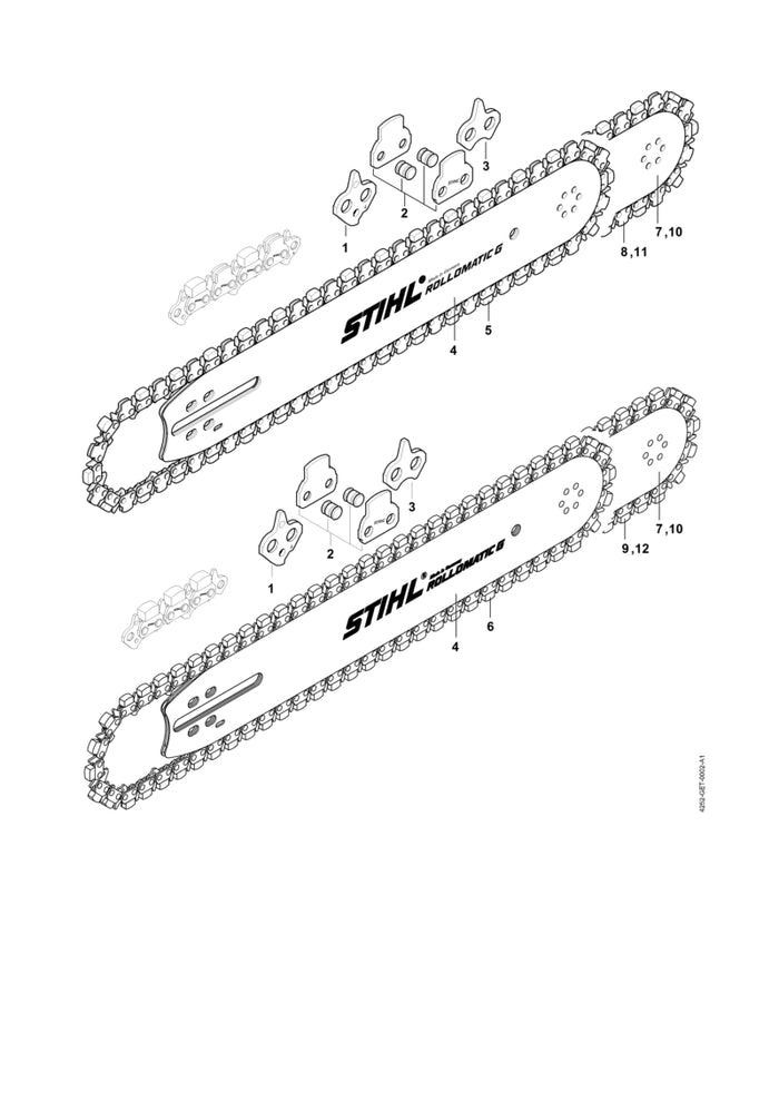 STIHL 3210-007-1000 Satz Verschlussglied positie 2 technische tekening