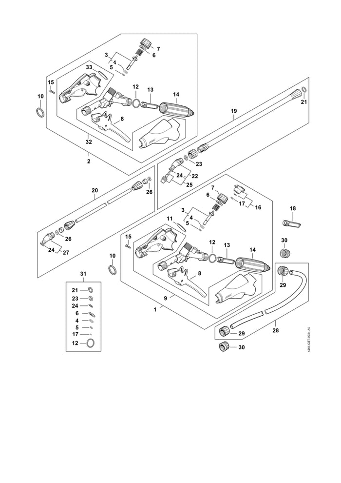 STIHL 9645-951-7431 RDR N9x3-FPM75 positie 23 technische tekening