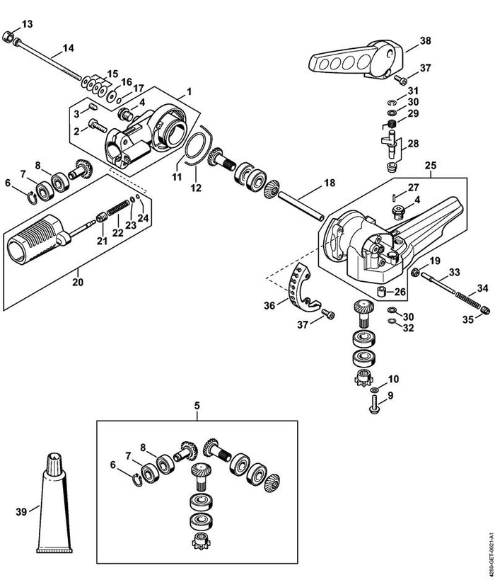STIHL 9485-648-0362 Tellerfeder positie 15 technische tekening