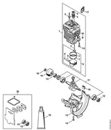 STIHL 4180-020-1205 Zylinder mit Kolben Ø 40 mm positie 1 technische tekening