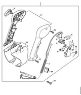 STIHL 4282-790-4902 Bedienungsgriff mit Gaszug positie 1 technische tekening