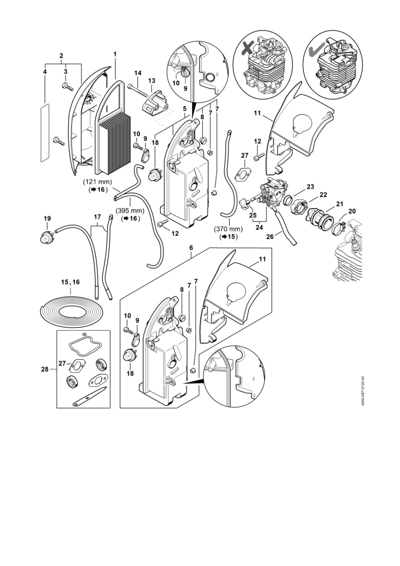 STIHL 4282-121-6900 Pralltopf positie 13 technische tekening