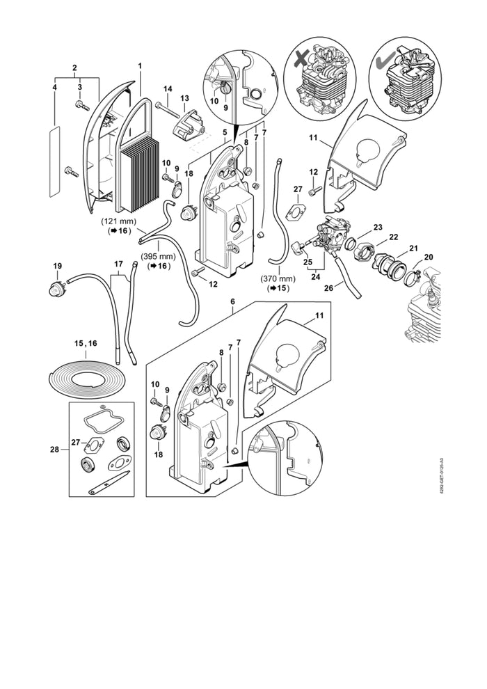 STIHL 4282-141-0300 Luftfilter positie 1 technische tekening