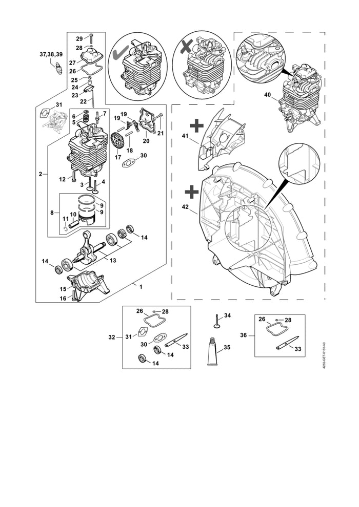 STIHL 4282-087-3002 Luftführungshaube positie 41 technische tekening
