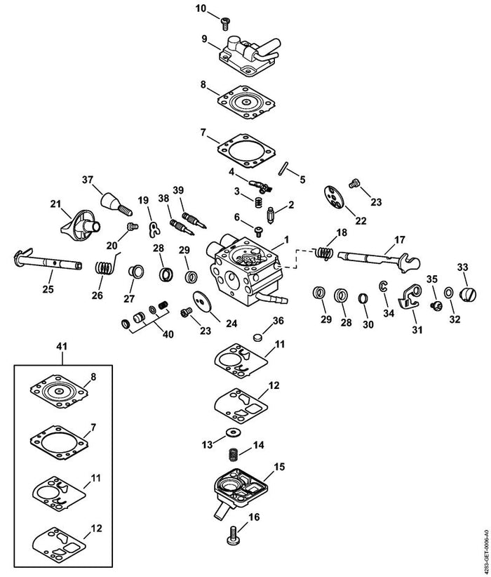 STIHL 1144-122-7400 Halbrundschraube positie 20 technische tekening