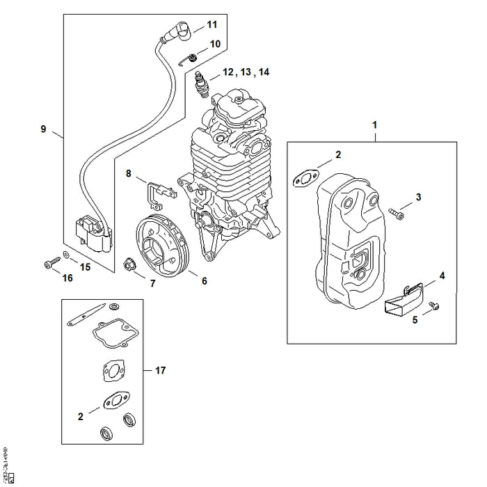 STIHL 4283-400-1200 Schwungrad positie 6 technische tekening