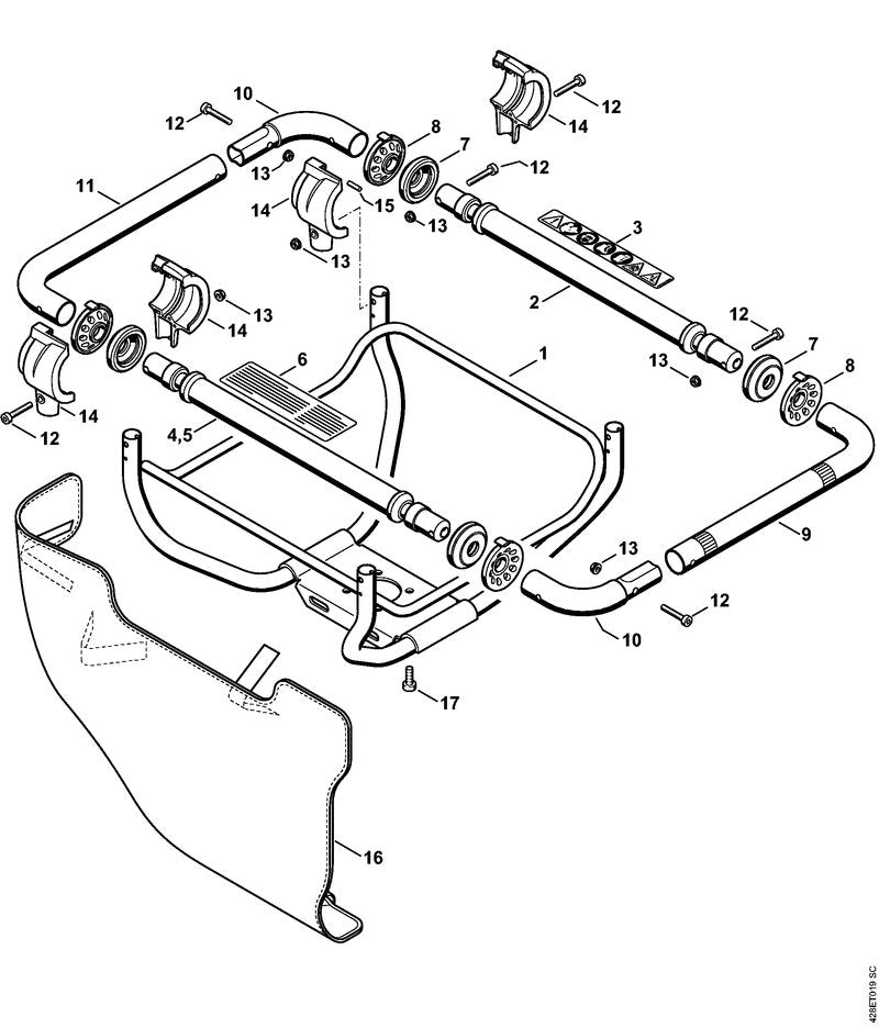 STIHL 4313-791-5500 Winkelstück positie 10 technische tekening