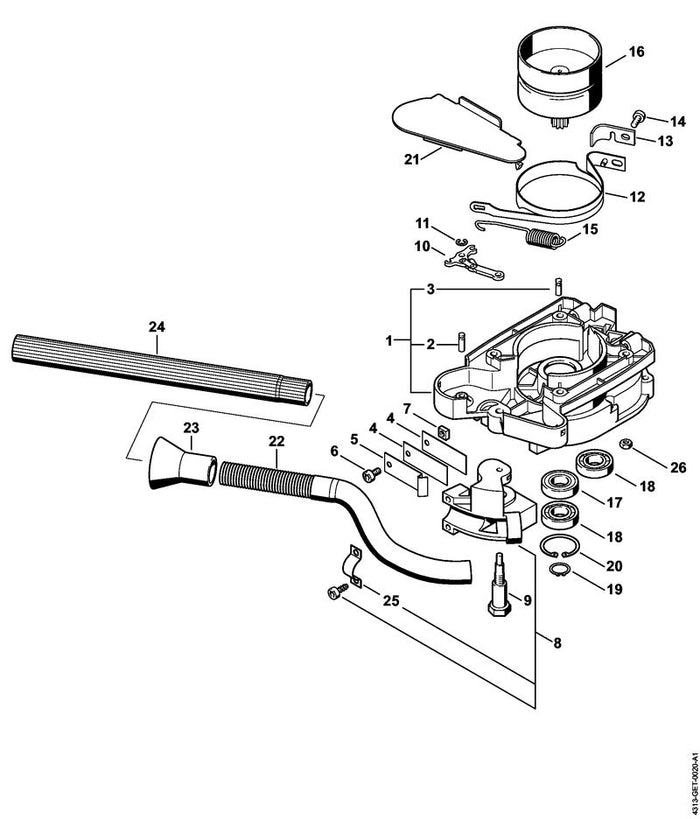STIHL 9503-003-5260 Kugellager DIN625-6002-2Z positie 17 technische tekening