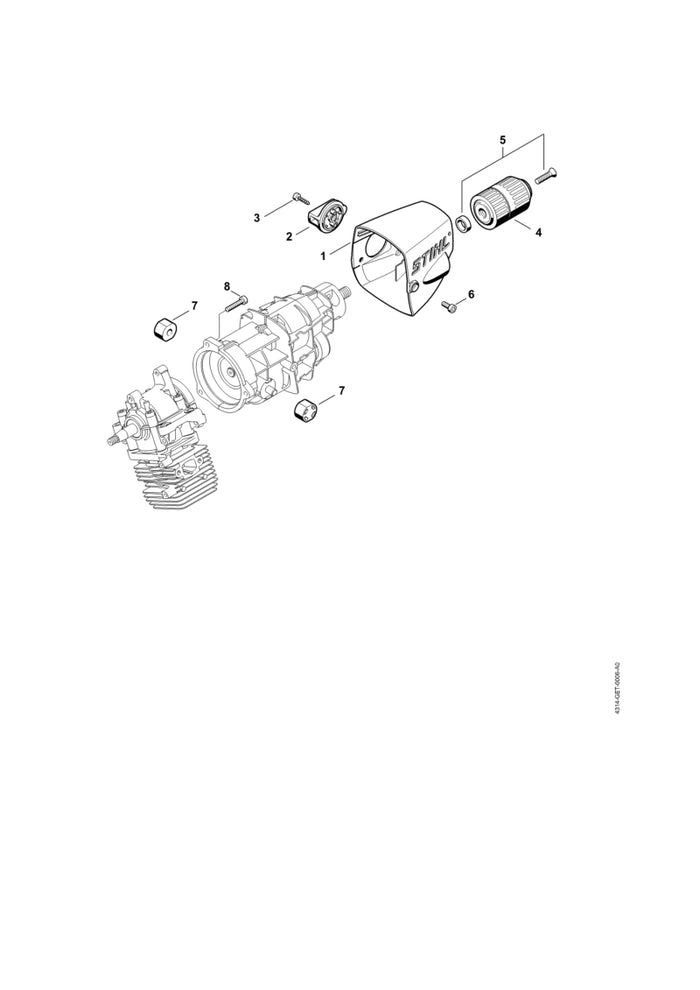 STIHL 4314-642-2700 Drehgriff positie 2 technische tekening