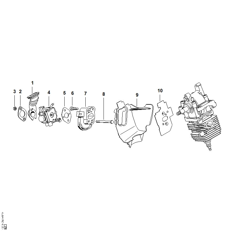 STIHL 4314-087-3000 Luftführungshaube positie 9 technische tekening