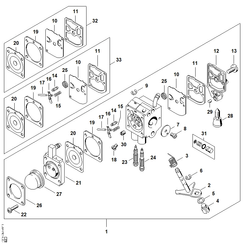 STIHL 4314-121-4700 Regelmembrane positie 20 technische tekening