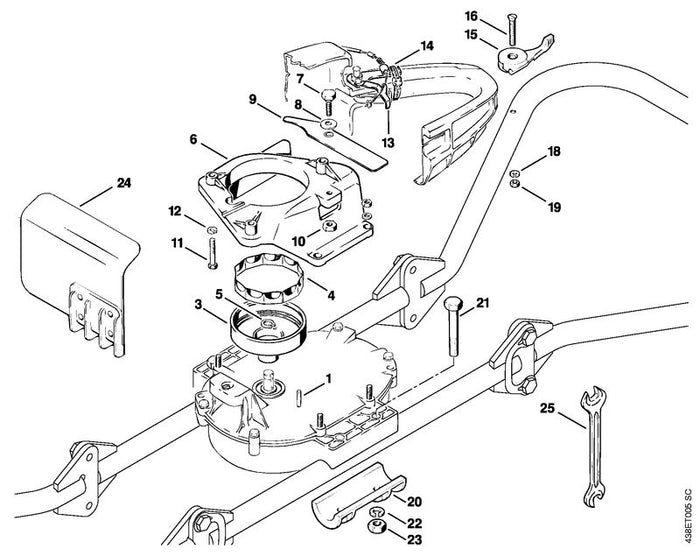 STIHL 9470-435-0580 Passfeder DIN6885-A4x4x20 positie 1 technische tekening