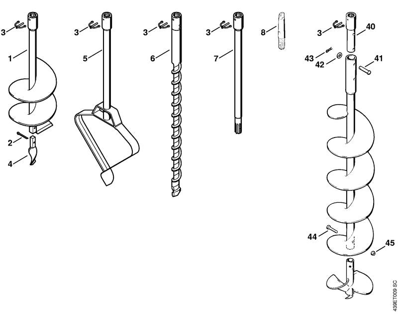 STIHL 4311-680-3305 Vorschneider positie 4 technische tekening