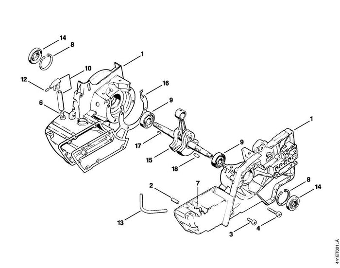 STIHL 0000-988-5200 Stutzen positie 6 technische tekening