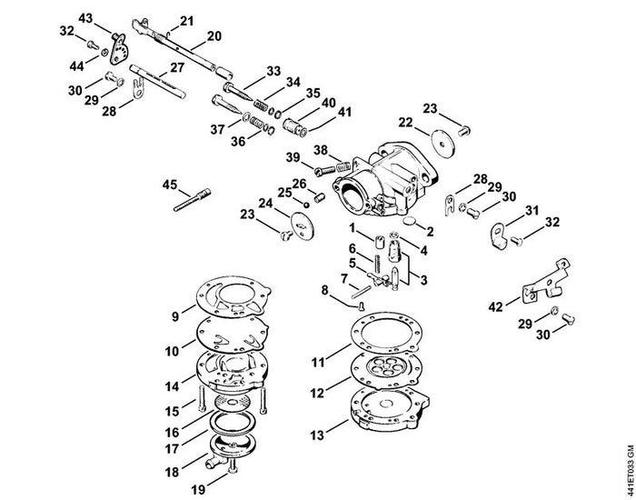 STIHL 1106-120-8801 Einlassnadelventil positie 3 technische tekening