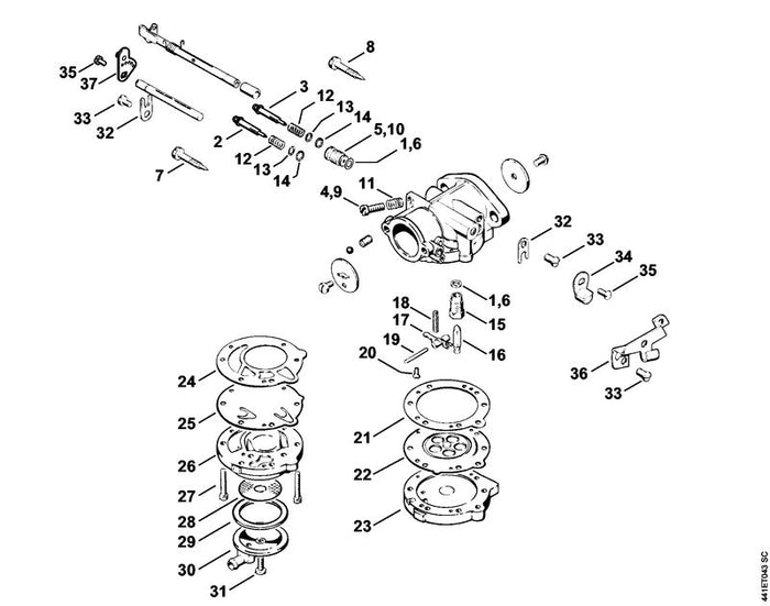 STIHL 1108-129-1100 Pumpendichtung positie 24 technische tekening
