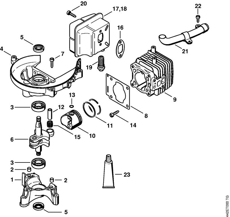 STIHL 4237-007-1000 Dichtungssatz positie -1 technische tekening