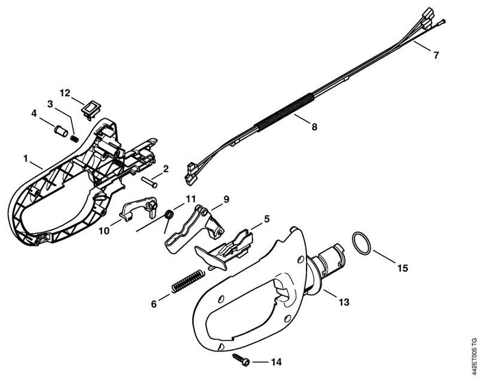 STIHL 0000-997-0724 Druckfeder positie 6 technische tekening